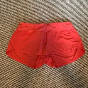 Lululemon red speed up shorts